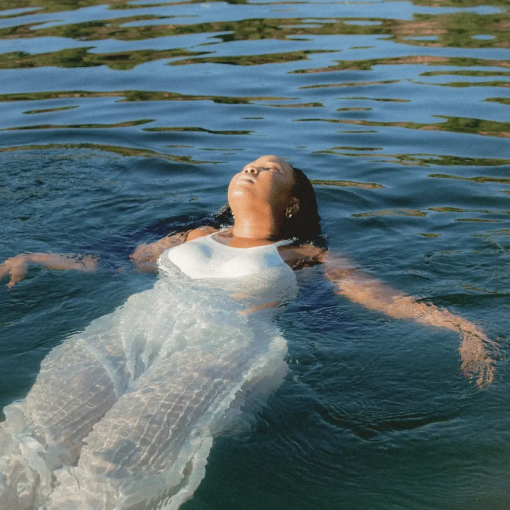 Calming Water Woman Floating in Water.