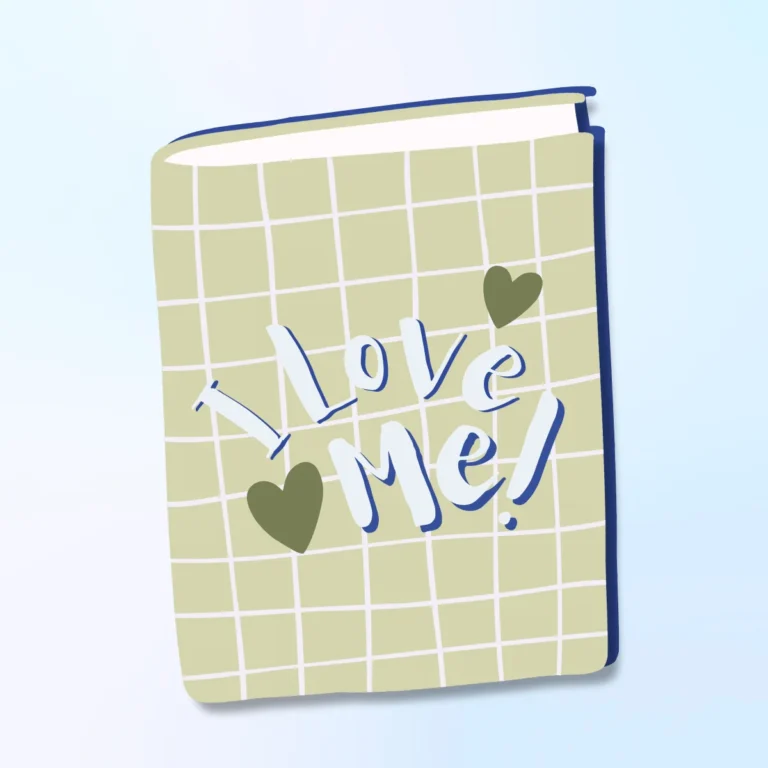 I love me notebook illustration. Journal Prompts For Self Love