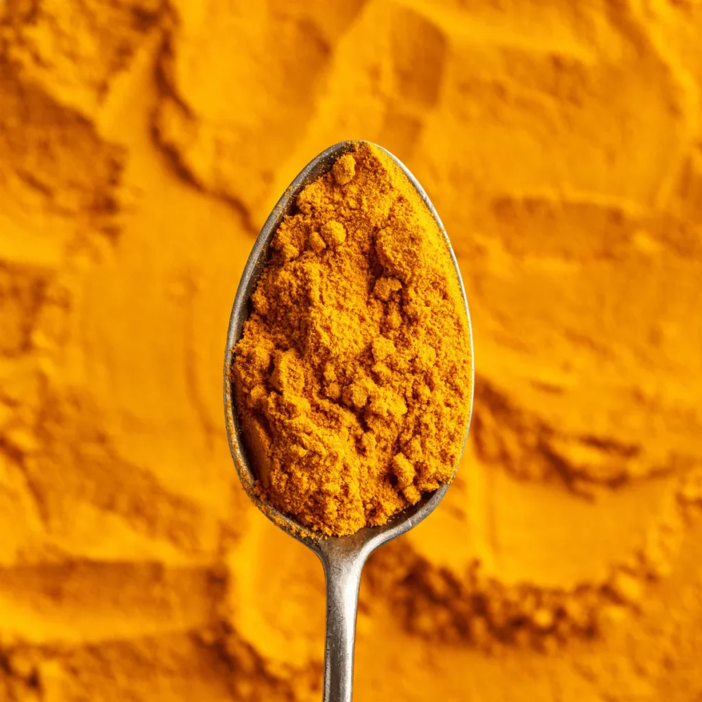 Spoon of Turmeric Powder. Homemade turmeric Soap Recipes