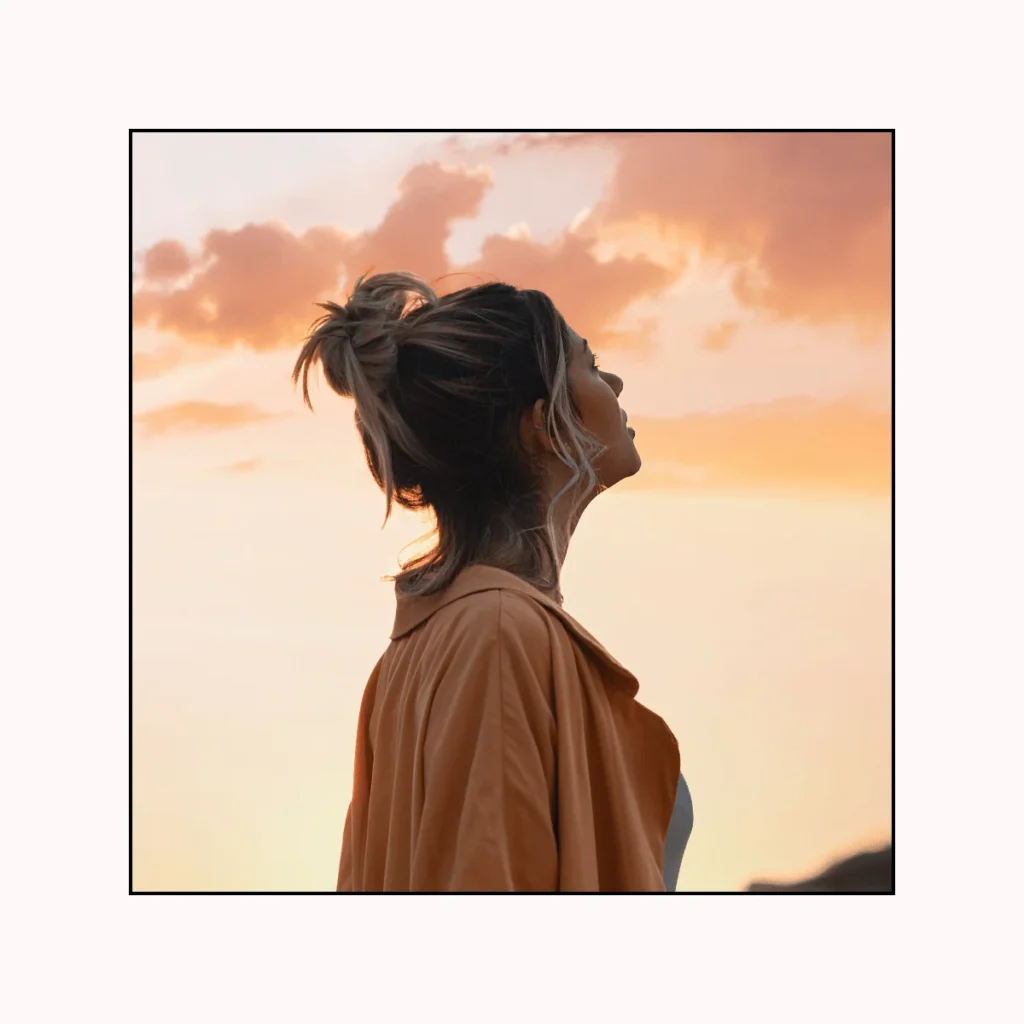 Woman Looking Towards the Sky. 