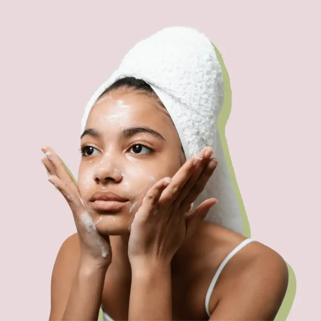 Self-Care Morning Rituals. Woman doing a face mask