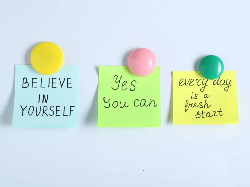 three-sticky-notes-with-three-positive-affirmations-for-good-luck