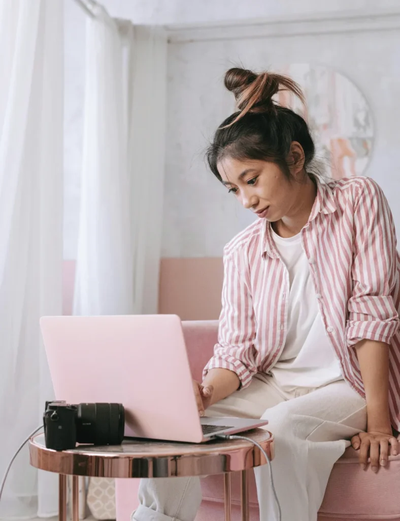 woman working at a computer